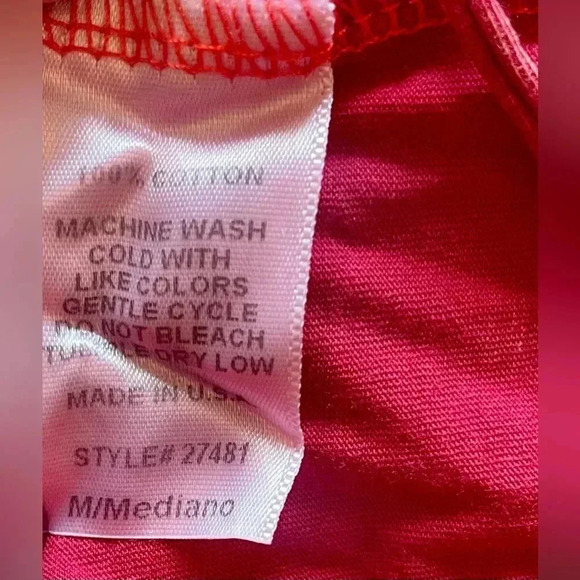 Short Sleeve Red Wash Fringe Shirt - Picture 3 of 4